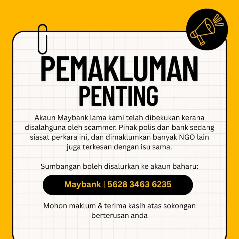 [PEMAKLUMAN] Nombor Akaun Baharu Yayasan Ikhlas